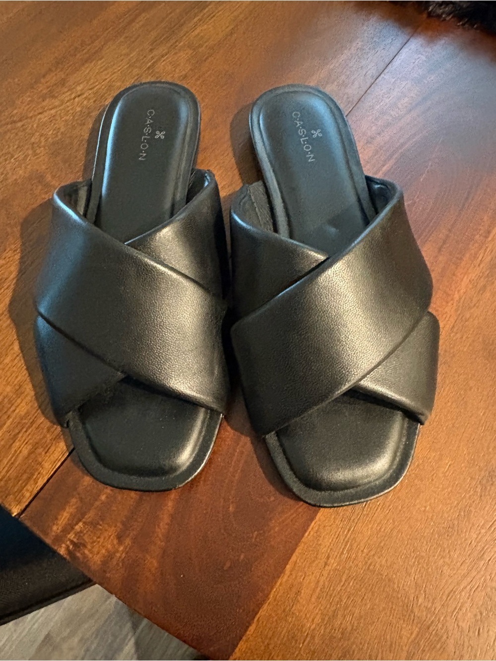 Caslon Black Crossover Slide Sandals